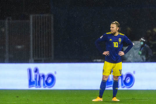 Emil Forsberg of Sweden looks dejected