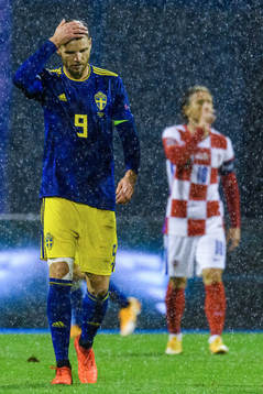 Marcus Berg of Sweden looks dejected
