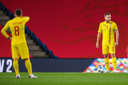 George Puscas of Romania looks dejected