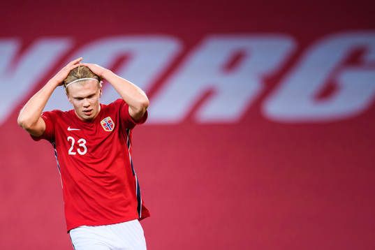 Erling Braut Haaland of Norway looks dejected