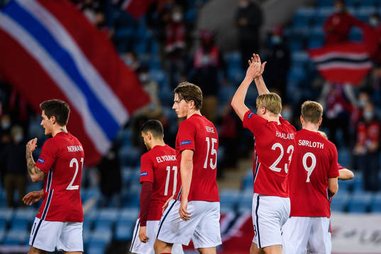 Erling Braut Haaland of Norway celebrates the 2-0 goal
