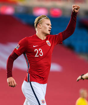 Erling Braut Haaland of Norway celebrates
