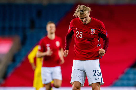 Erling Braut Haaland of Norway celebrates