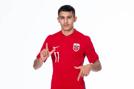 Osame Sahraoui of the Norwegian national under-21 football