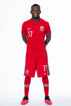 Joshua Kitolano of the Norwegian national under-21 football
