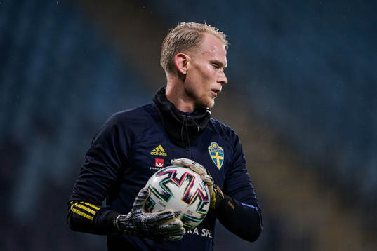 Goalkeeper Pontus Dahlberg of Sweden