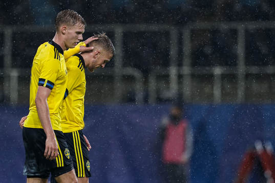 Jesper Karlsson of Sweden celebrates