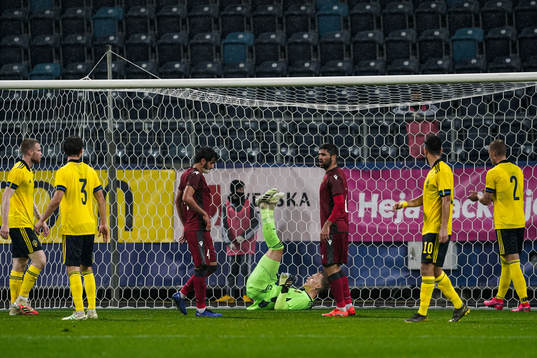 Goalkeeper Pontus Dahlberg of Sweden