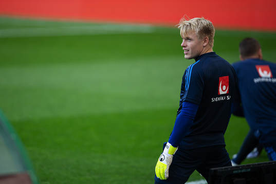 Goalkeeper Isak Pettersson of the Swedish national football