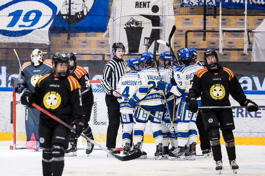 Leksands spelarna jublar