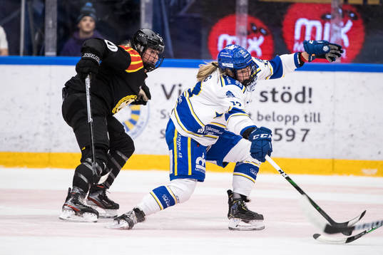 Brynäs Jalyn Elmes och Leksands Dominique Rüegg