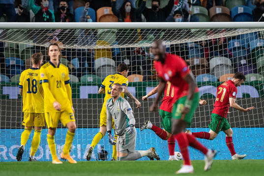 goalkeeper Robin Olsen of Sweden looks dejected