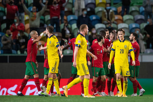 Mikael Lustig, Dejan Kulusevski and Kristoffer Olsson of
