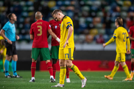Viktor Claesson of Sweden looks dejected