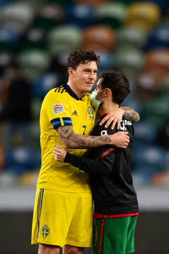 Victor Nilsson Lindelöf of Sweden and Bernardo Silva of