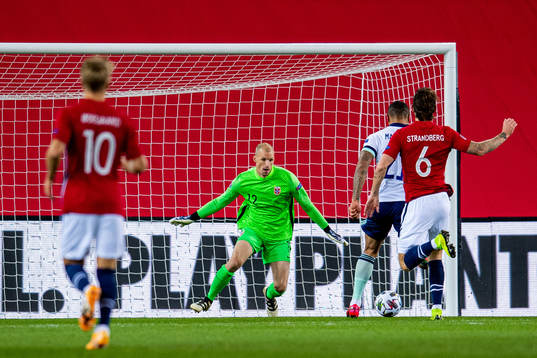 Goalkeeper André Hansen of Norway