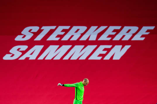 Goalkeeper André Hansen of Norway