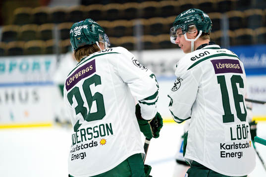 Färjestads Noah Andersson och Linus Lööf
