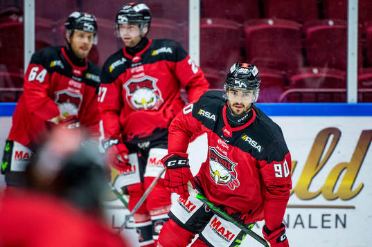 Malmö Redhawks Joe Veleno värmer upp innan