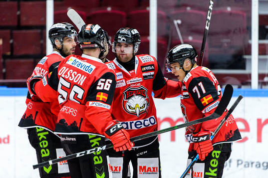 Malmö Redhawks Pontus Westerholm jublar