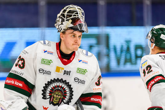 Frölundas målvakt Johan Mattsson deppar