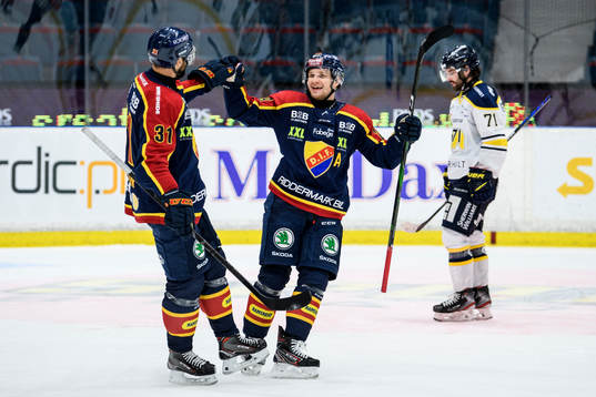 Djurgårdens Dick Axelsson (v) och Sebastian Strandberg (h)