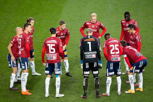 Örgryte samlade innan fotbollsmatchen i Superettan  mellan