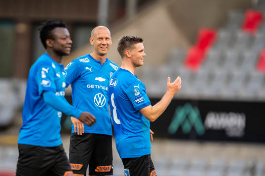 Halmstads Andreas Johansson och Jonathan Svedberg  jublar