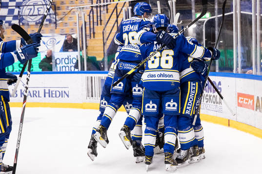 Leksands spelarna jublar