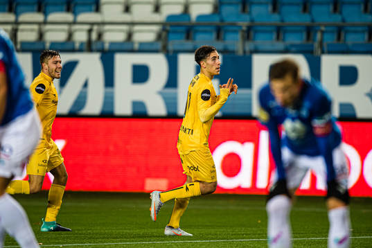 Sebastian Tounekti of Bodø/Glimt celebrates