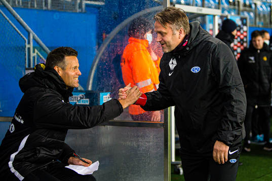 Kjetil Knutsen, head coach of Bodø/Glimt, and Erling Moe,