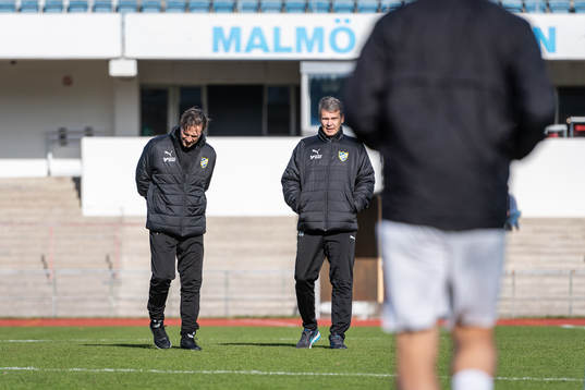 IFK Malmös tränare Per Harrysson och Roger Nilsson