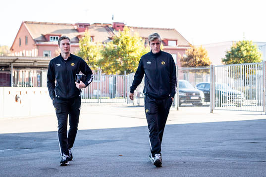 Elfsborgs målvakt Mathias Dyngeland och Jeppe Okkels