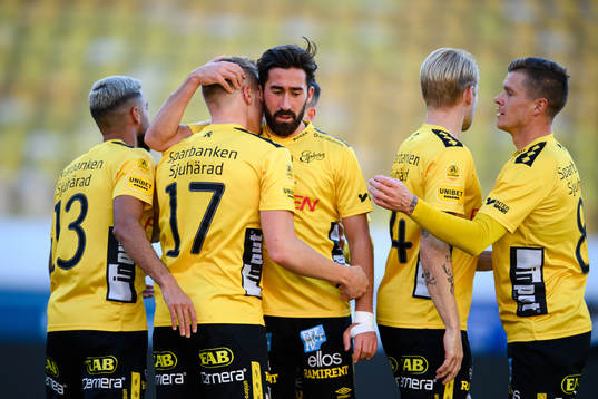 Elfsborgs Per Frick och Frederik Holst jublar