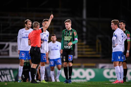 Varbergs Gustav Norlin får en varning