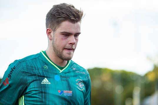 Ängelholms målvakt Robin Streifert deppar