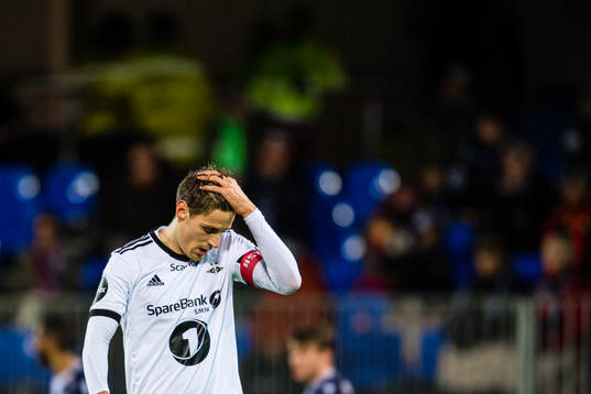 Kristoffer Zachariassen of Rosenborg looks dejected