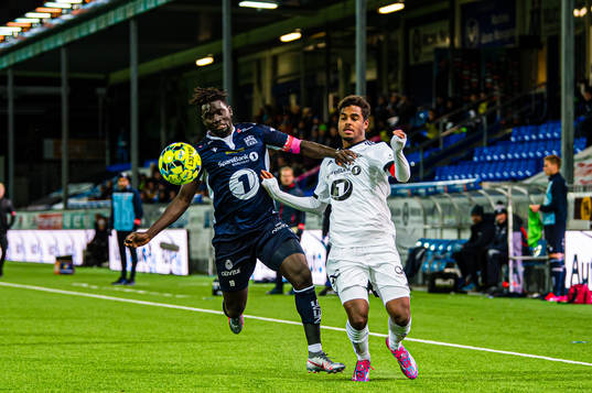 Aliou Coly of Kristiansund and Emil Konradsen Ceide of