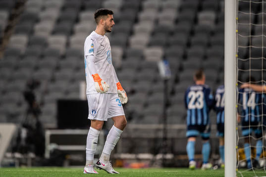 Malmö FFs målvakt Marko Johansson deppar
