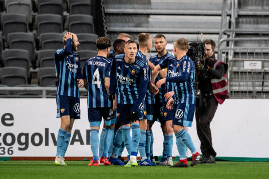 Djurgårdens spelare jublar