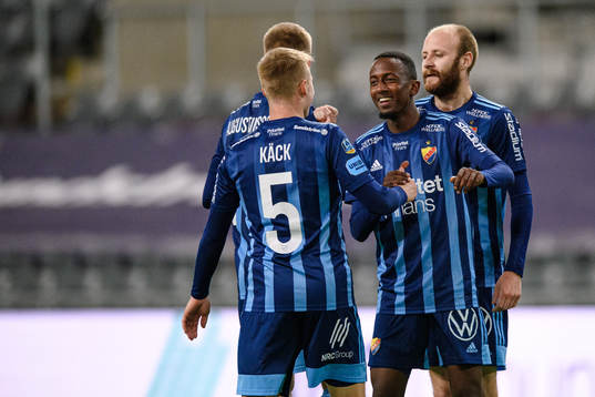 Djurgårdens Mattias Mitku jublar