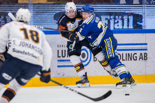 Djurgårdens Alexander Holtz och Leksands Patrik Norén
