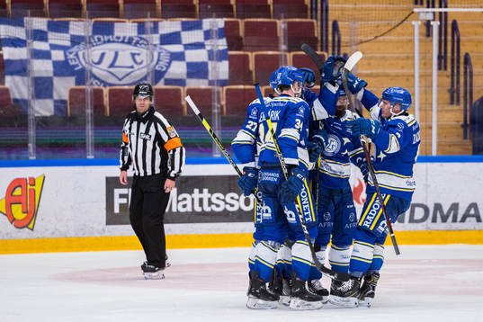 Leksands spelare jublar