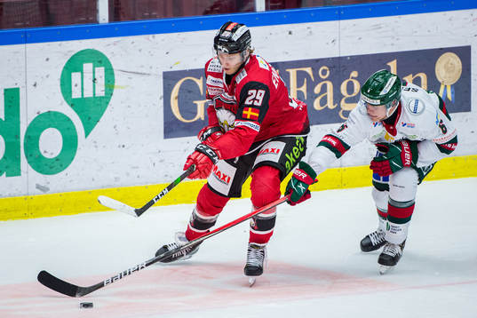 Malmö Redhawks Eric Engstrand och Frölundas Mattias