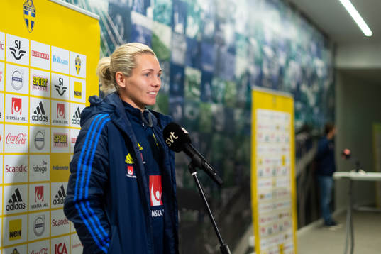 during a training session with the Swedish women's national