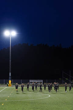 Spelarna värmer