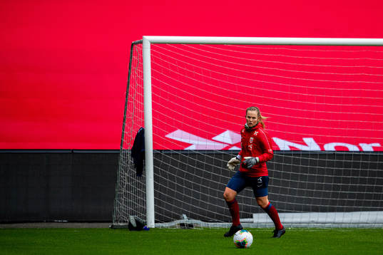 Goalkeeper Oda Marie Bogstad of the Norwegian women’s