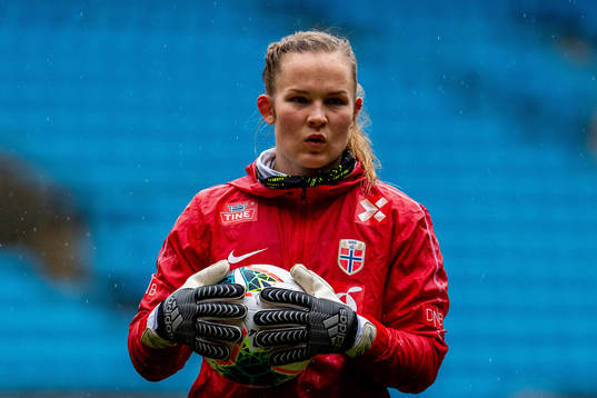 Goalkeeper Oda Marie Bogstad of the Norwegian women’s