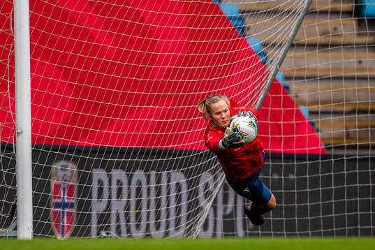 Goalkeeper Oda Marie Bogstad of the Norwegian women’s