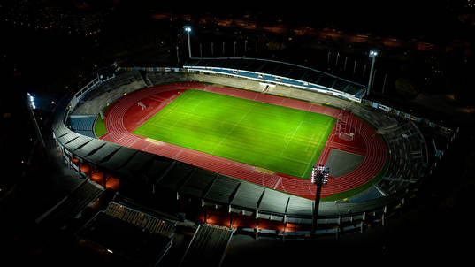 Exteriör vy över Malmö Stadion